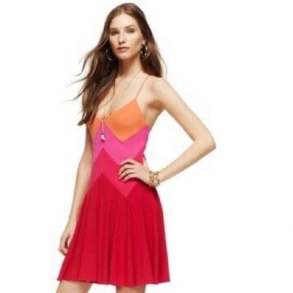 NWT Juicy Couture Dragon Fruit Colored Block Sleeveless Dress Size 4